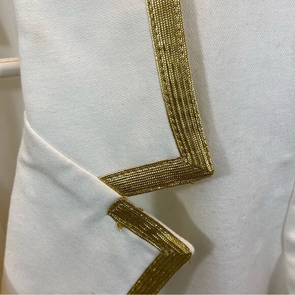 Vintage Lillie Rubin Ivory and Gold Double Breasted Blazer Size 10 Made in USA - Picture 13 of 14